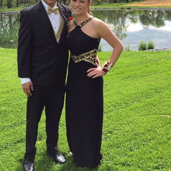 bloomingdales black gown